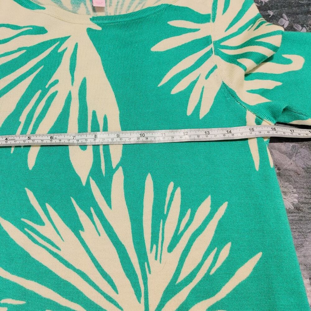 Lilly Pulitzer Kippa Sweater Dress Green Women Medium Palm Print Preppy Chic - Picture 6 of 7